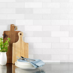 Tenedos HTCFD 2.5x8 Glossy Handmade Look Ceramic Wall Tile – Spanish Zellige Style Subway Tile for Kitchen Backsplash, Bathroom, and Fireplace (1 Box, 38 Pieces, 5.32 Sqft Coverage)