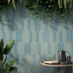 Tenedos HTCRC Glossy Wool 3x12 Interlocking Ceramic Wall Tile | Decorative Elongated Tile | Kitchen Backsplash Bathroom