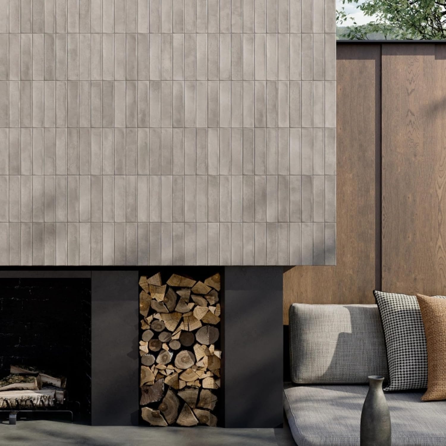 Tenedos Matte Grigio Porcelain Subway Tile – 2"x8" Wall and Floor, Backsplash for Kitchen, Bathroom, Shower, Fireplace Accent - Great for Restaurant Hotel Cafe Spa