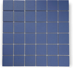 Blue Jay Unglazed Porcelain Decorative Accent Panel – 2x2 Square Mosaic Design for Wall, Floor, Pool, Kitchen & Bathroom – 1 Sheet