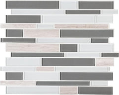 Tenedos Gray Cliff Interlocking Natural Stone Mosaic Tile 12x12 Mesh Mounted Sheet for Kitchen Backsplash Bathroom Walls Shower Accents and Home Interior Decor (10 Sheets)