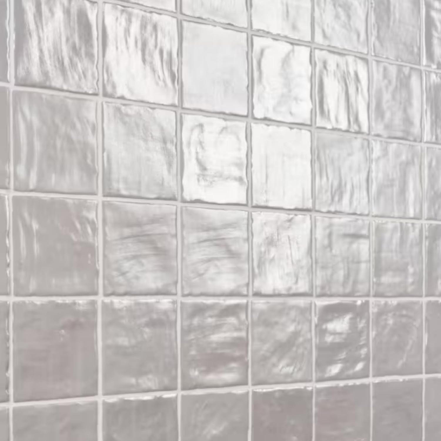 Tenedos 4x4 Inch HTCFD Premium Quality Matte Zellige Ceramic Tile with Subtle Shimmer | Handmade Look Moroccan Square Wall Tile for Kitchen Backsplash & Bathroom Wall