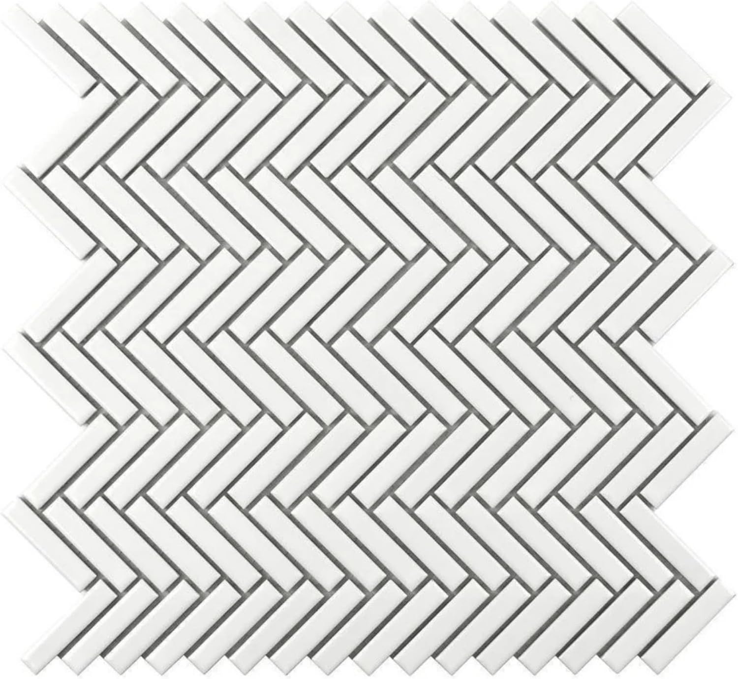 Tenedos HTCRC Antique White Porcelain Herringbone Mosaic Tile Glossy Finish for Bathroom, Kitchen Backsplash, Shower Walls, Laundry Room & Indoor Use