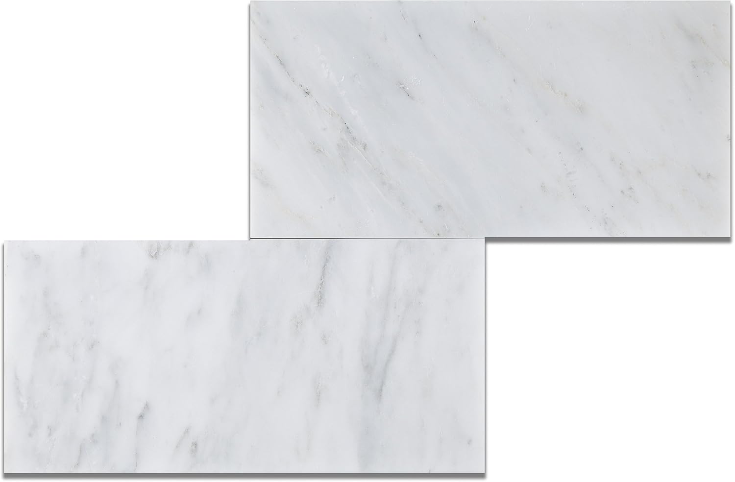 White Marble 6 X 12 POLISHED Subway Brick Field Tile
