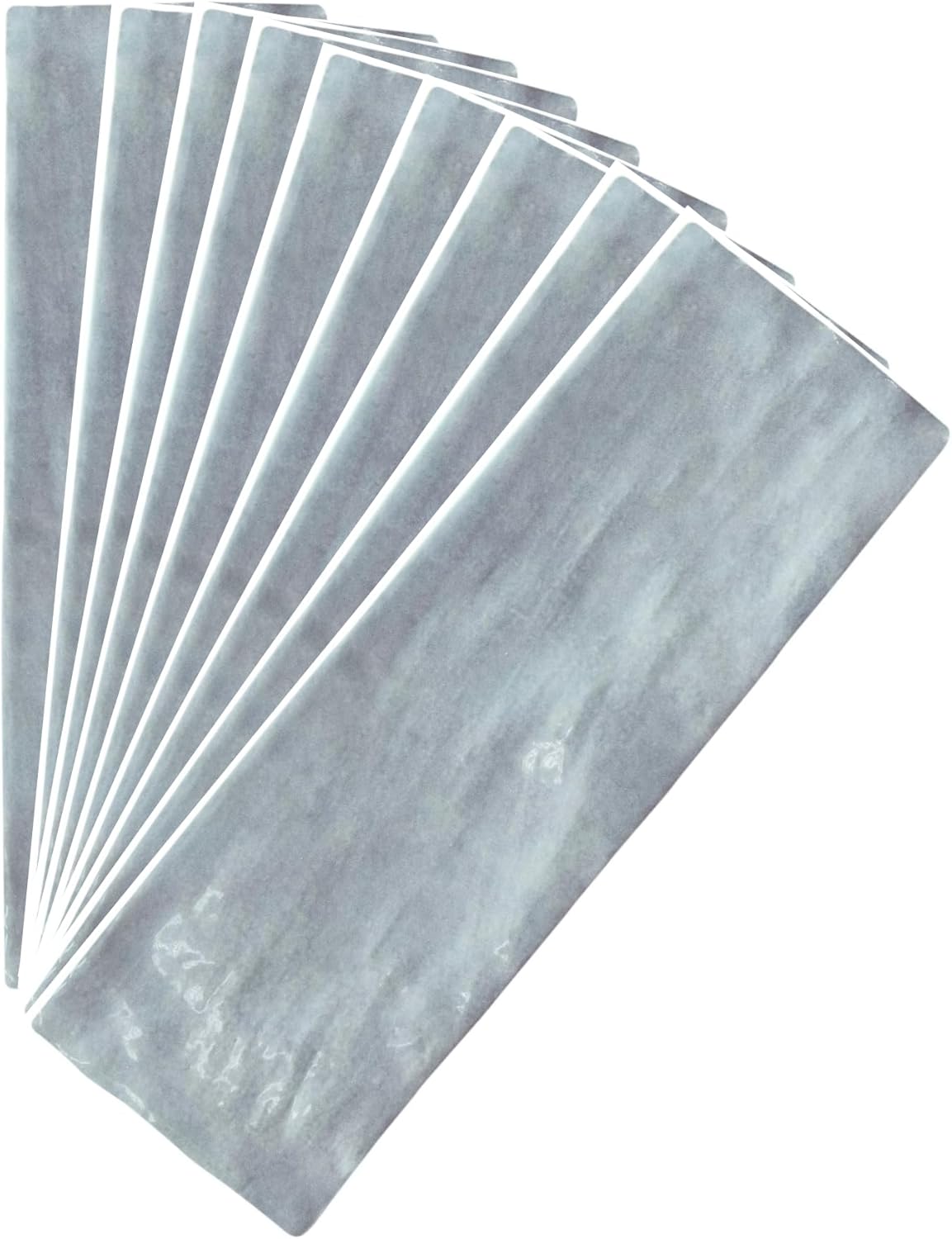 Tenedos HTCFD 2.5x8 Glossy Handmade Look Ceramic Wall Tile – Spanish Zellige Style Subway Tile for Kitchen Backsplash, Bathroom, and Fireplace (1 Box, 38 Pieces, 5.32 Sqft Coverage)
