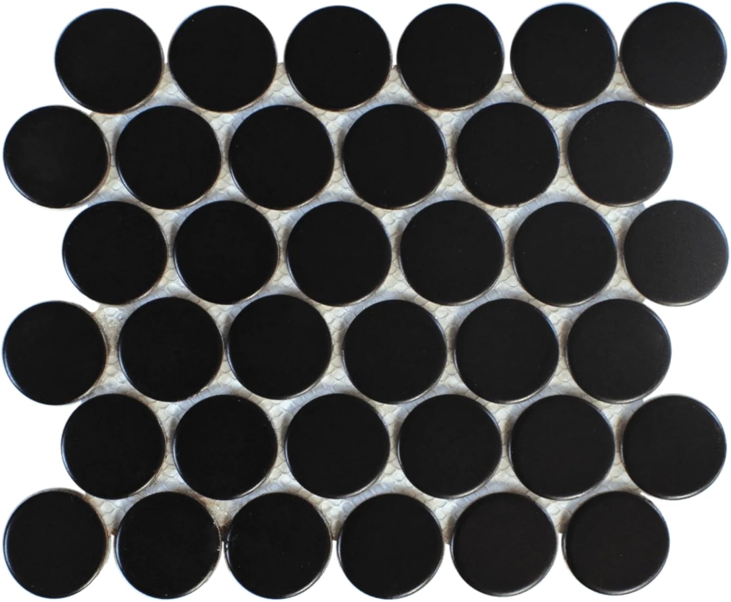 Tenedos 2" Matte Grande Penny Round Porcelain Mosaic Tile for Bathroom, Shower, Kitchen Backsplash, Wall, Floor, Café, Restaurant, Commercial