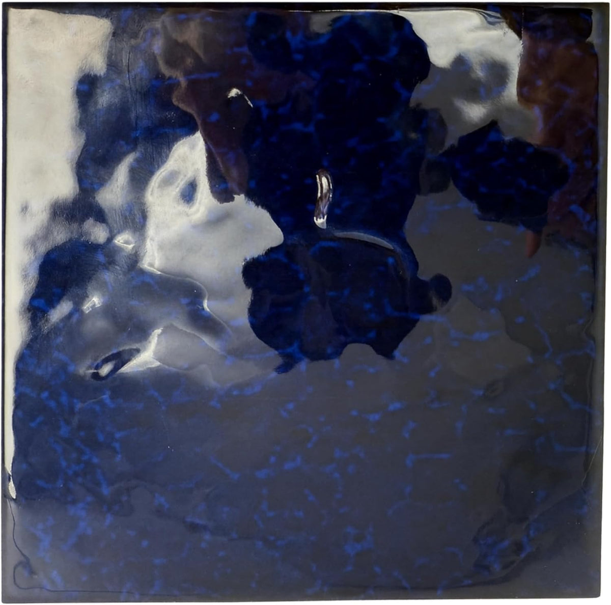 Tenedos HTCPW Deep Navy Glossy 6"x6" Porcelain Tile – High-Gloss Artistic Glaze Wall & Backsplash Tile for Bathroom Kitchen Shower