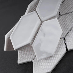 Tenedos Bright Picket Glass Mosaic Tile – 13.3" x 10.2" Glossy Finish, Kitchen Backsplash, Bathroom, Shower Wall & Accent Tile