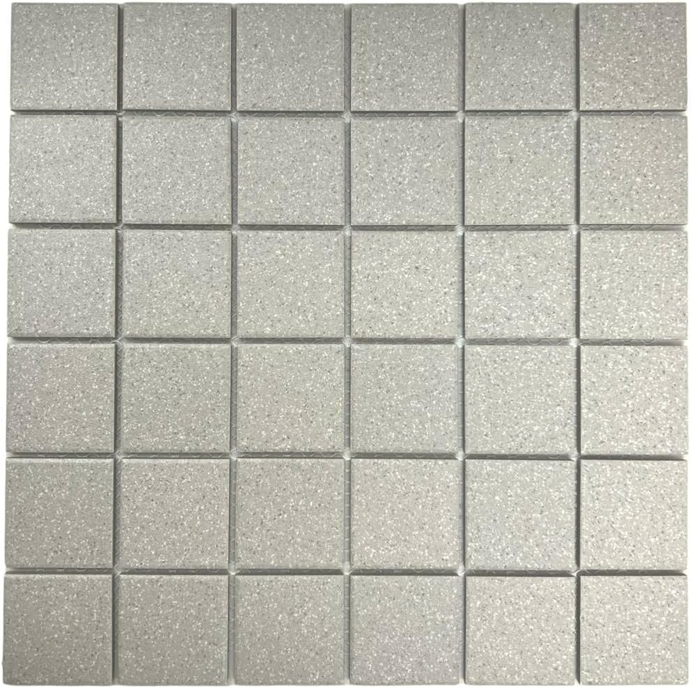12x12 Matte Grey Unglazed Porcelain Square Tile – Italian Inspired Modern Floor-Wall Mosaic