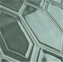 Tenedos Bright Picket Glass Mosaic Tile – 13.3" x 10.2" Glossy Finish, Kitchen Backsplash, Bathroom, Shower Wall & Accent Tile