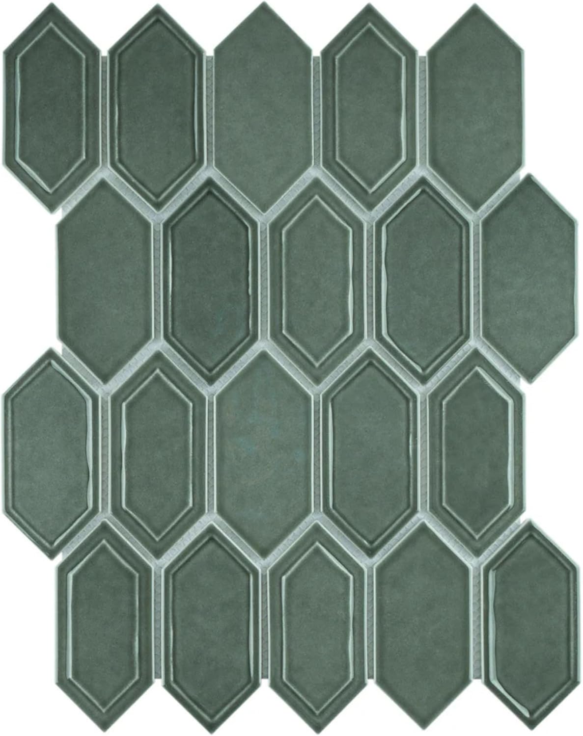 Tenedos Bright Picket Glass Mosaic Tile – 13.3" x 10.2" Glossy Finish, Kitchen Backsplash, Bathroom, Shower Wall & Accent Tile