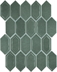 Tenedos Bright Picket Glass Mosaic Tile – 13.3" x 10.2" Glossy Finish, Kitchen Backsplash, Bathroom, Shower Wall & Accent Tile