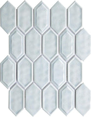 Tenedos Bright Picket Glass Mosaic Tile – 13.3" x 10.2" Glossy Finish, Kitchen Backsplash, Bathroom, Shower Wall & Accent Tile
