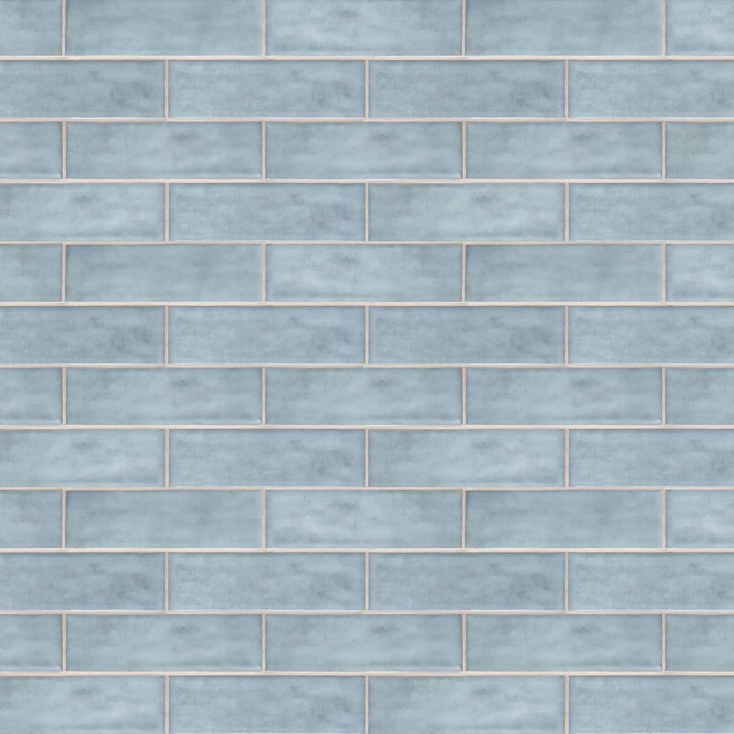 Tenedos HTCFD Handmade Zellige Look 2.5” x 8” Blue Porcelain Tile – High Gloss Pressed Edge Subway Tile for Wall & Floor, Bathroom, Kitchen Backsplash, Shower Walls
