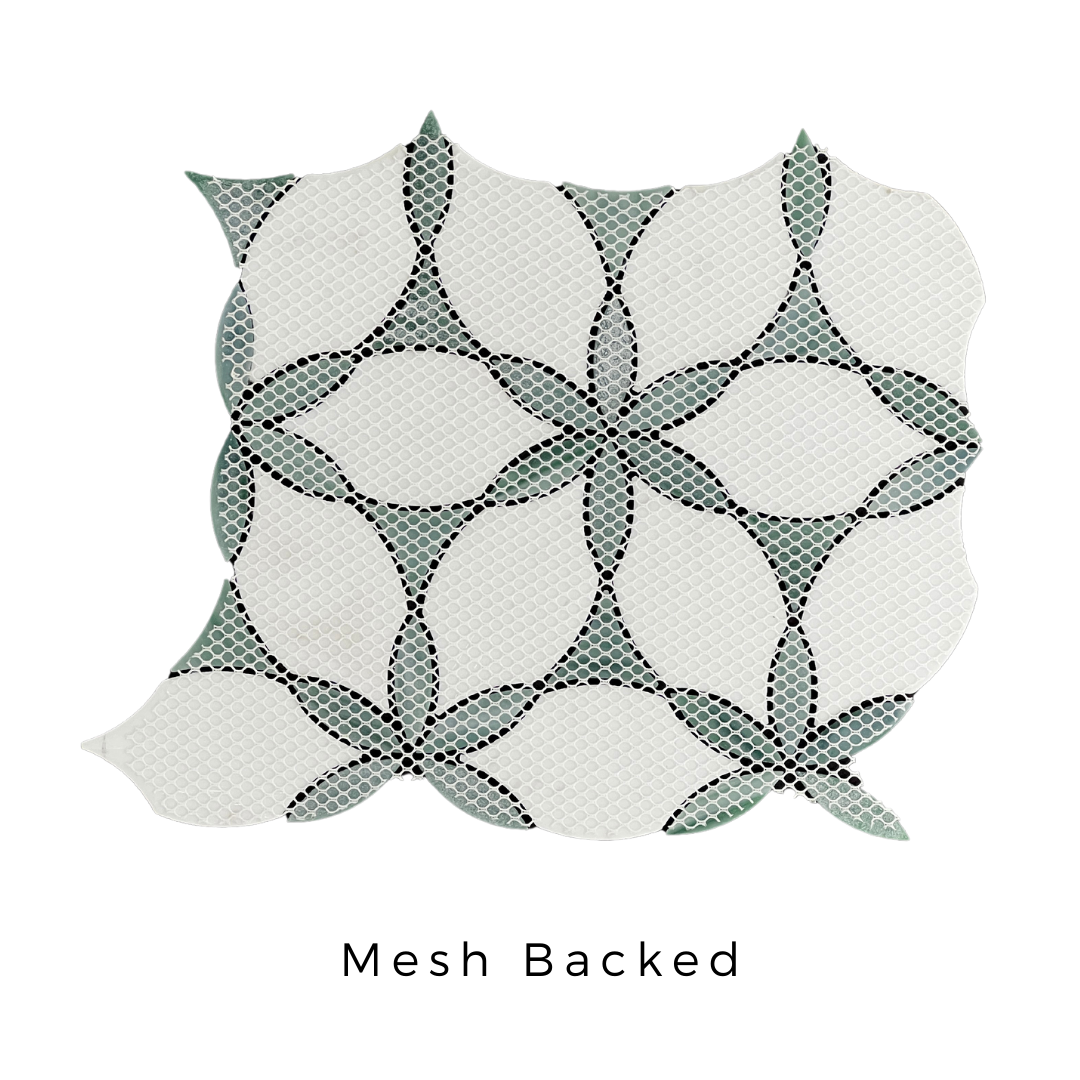 Tenedos Emerald Bloom Glass Mosaic Tile-1 piece