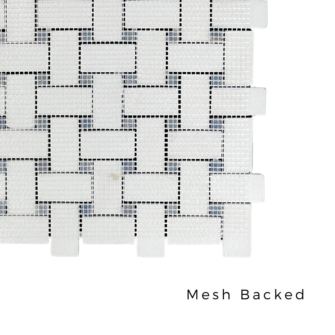 Tenedos HTC194 Ivory Weave Marble Mosaic Tile
