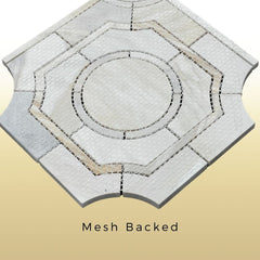 Tenedos Legency HTC152 Gold 10 in. x 10 in. Polished Mesh-Mounted Marble Mosaic Tile