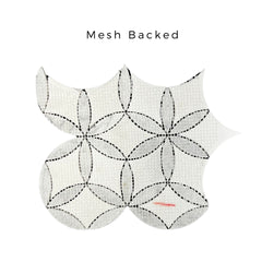 Tenedos HTC191 Snow Petal Polished Marble Mesh-Mounted Mosaic Tile