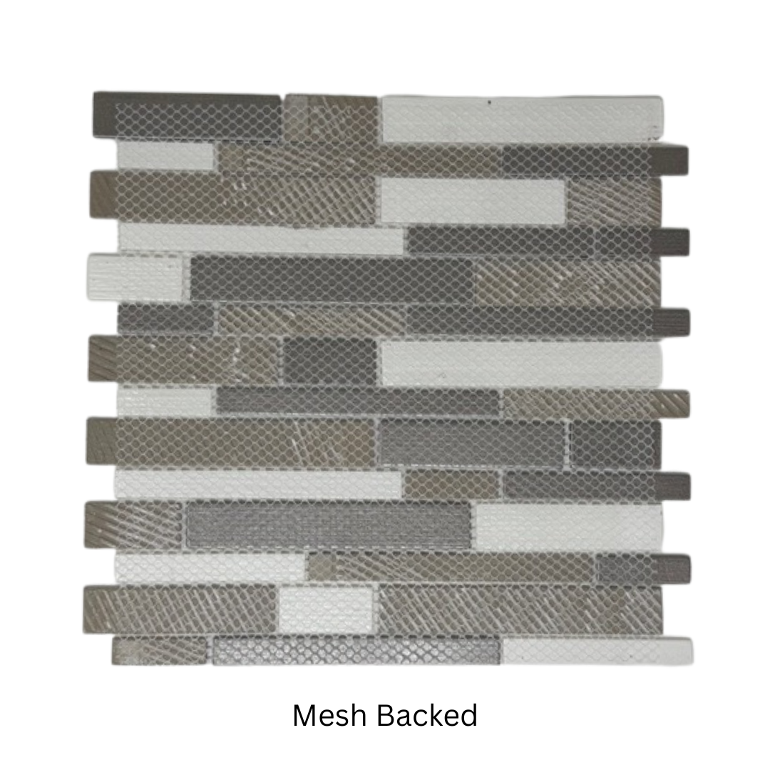 Tenedos HTC 331 Crestmea 10 x 12 Glass Porcelain Mosaic Tile - (Box of 10 Tiles)