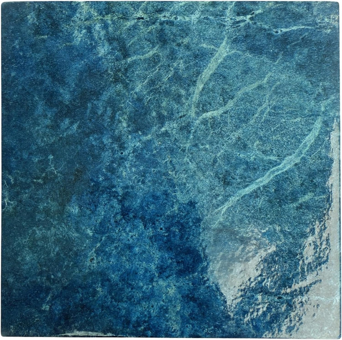 Tenedos HTCPW Deep Blue Marble Look 6"x6" Glossy Porcelain Tile – Polished Stone-Effect Wall & Backsplash Tile for Bathroom Kitchen Shower
