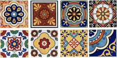 Tenedos HTCFD Heritage Mediterranean Patchwork 4x4 Polished Tile – Vintage Pattern Wall Tile for Kitchen Backsplash, Bathroom, Fireplace & Accent Areas (9 Pieces - 1 Sqft)
