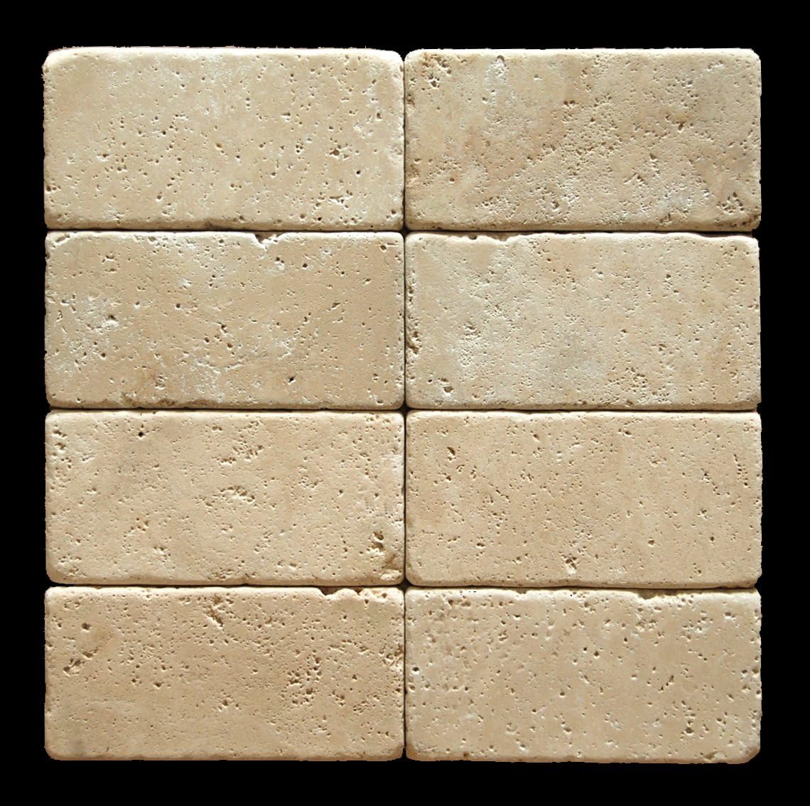 Ivory Light Travertine 3x6 Tumbled Subway Tile - Natural Stone Field Tile for Kitchen Backsplash, Bathroom Walls, Showers, Accent Walls & Flooring
