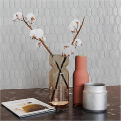 Tenedos Bright Picket Glass Mosaic Tile – 13.3" x 10.2" Glossy Finish, Kitchen Backsplash, Bathroom, Shower Wall & Accent Tile