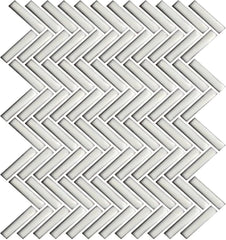Tenedos HTCRC Antique White Porcelain Herringbone Mosaic Tile Glossy Finish for Bathroom, Kitchen Backsplash, Shower Walls, Laundry Room & Indoor Use