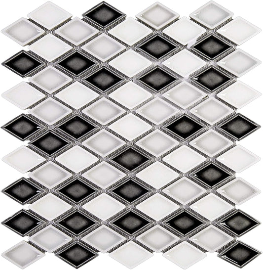 Handmade-Style Gray Diamond Porcelain Wall Tile – For Backsplash & Accent Walls