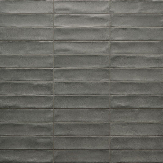 Tenedos Matte Antracite Porcelain Subway Tile – 2"x8" Wall and Floor, Backsplash for Kitchen, Bathroom, Shower, Fireplace Accent - Great for Restaurant Hotel Cafe Spa