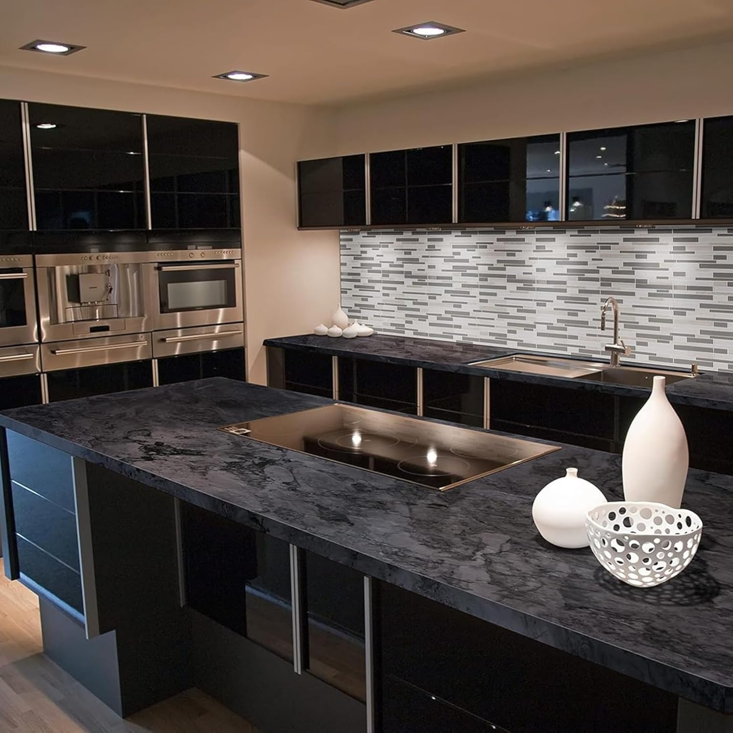 Tenedos Gray Cliff Interlocking Natural Stone Mosaic Tile 12x12 Mesh Mounted Sheet for Kitchen Backsplash Bathroom Walls Shower Accents and Home Interior Decor (10 Sheets)