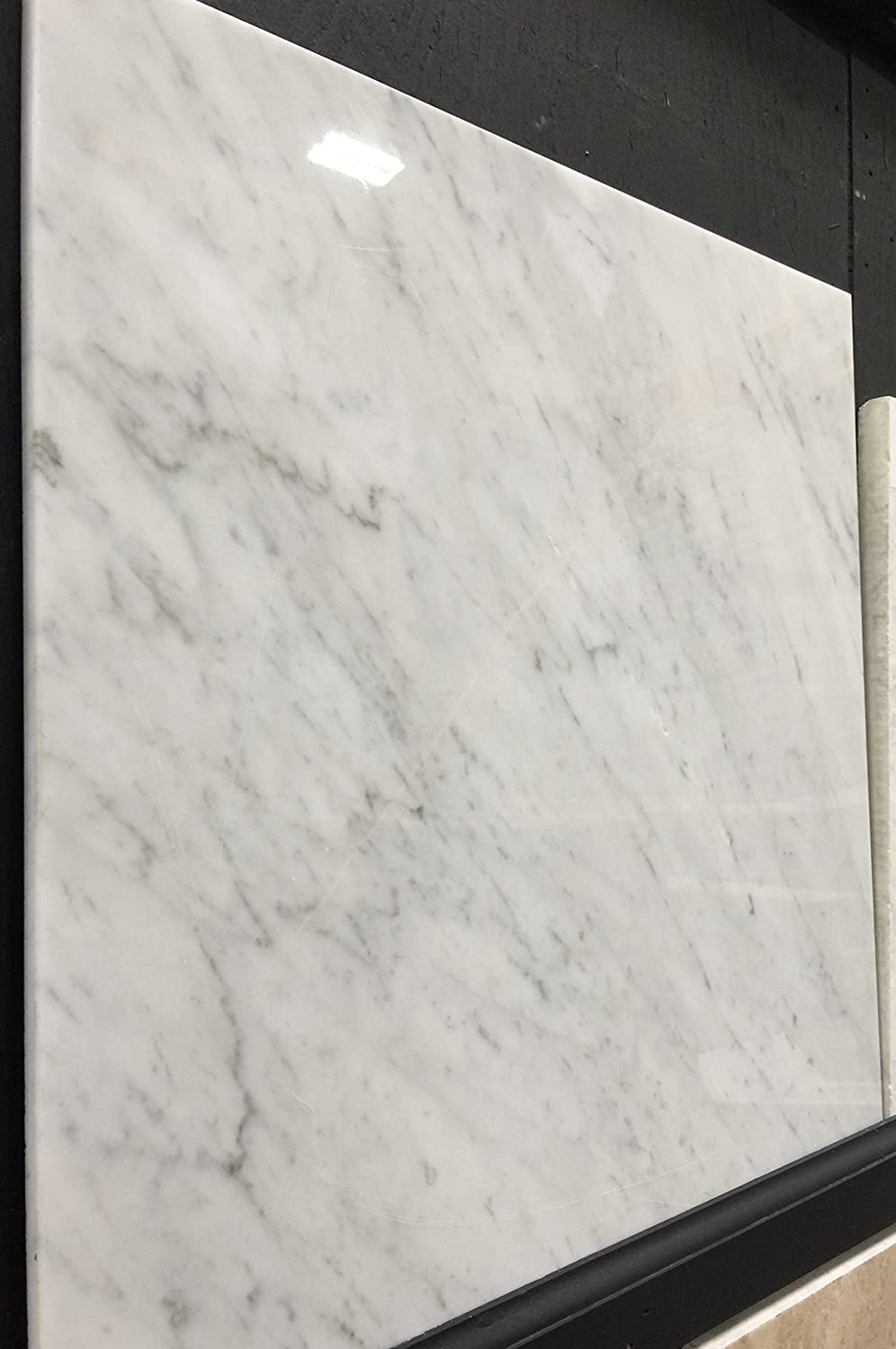 Carrara Marble Italian White Bianco Carrera 18x18 Marble Tile Polished for Bathroom and Kitchen Walls Kitchen Backsplashes (Tenedos)