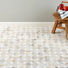 Tenedos Lunar Harmony Circles Marble Mosaic Tile – Polished Multi-Tone Natural Stone Pattern, 13x13 Mesh Sheet for Bathroom Walls, Shower Floors, Kitchen Backsplash (1 Sheet)