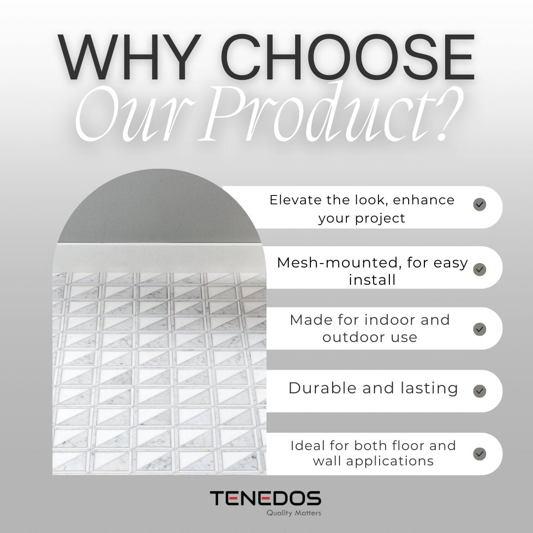 Tenedos HTC188 Hudson Triad Polished Marble Mosaic Tile