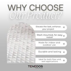 Tenedos HTC173 Nordic Edge Square Marble Mosaic Tile Matte Finish