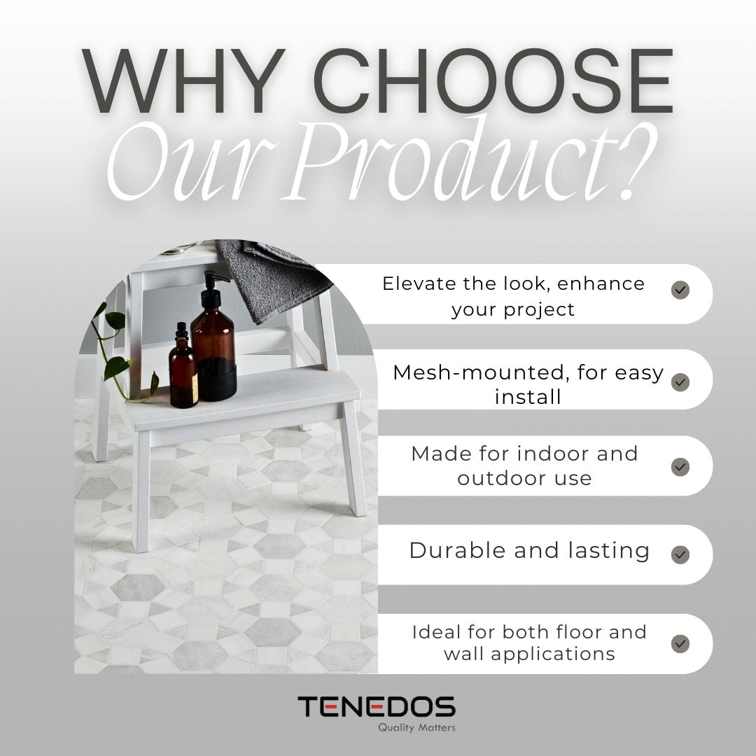 Tenedos HTC193 Crystal Nexus Marble Mosaic Tile