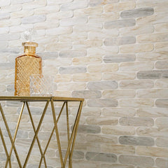 Angora Ellipse 12 in. x 12 in. Polished Marble Mesh-Mounted Mosaic Floor and Wall Tile by MSI (9.6 sq. ft. /Case)