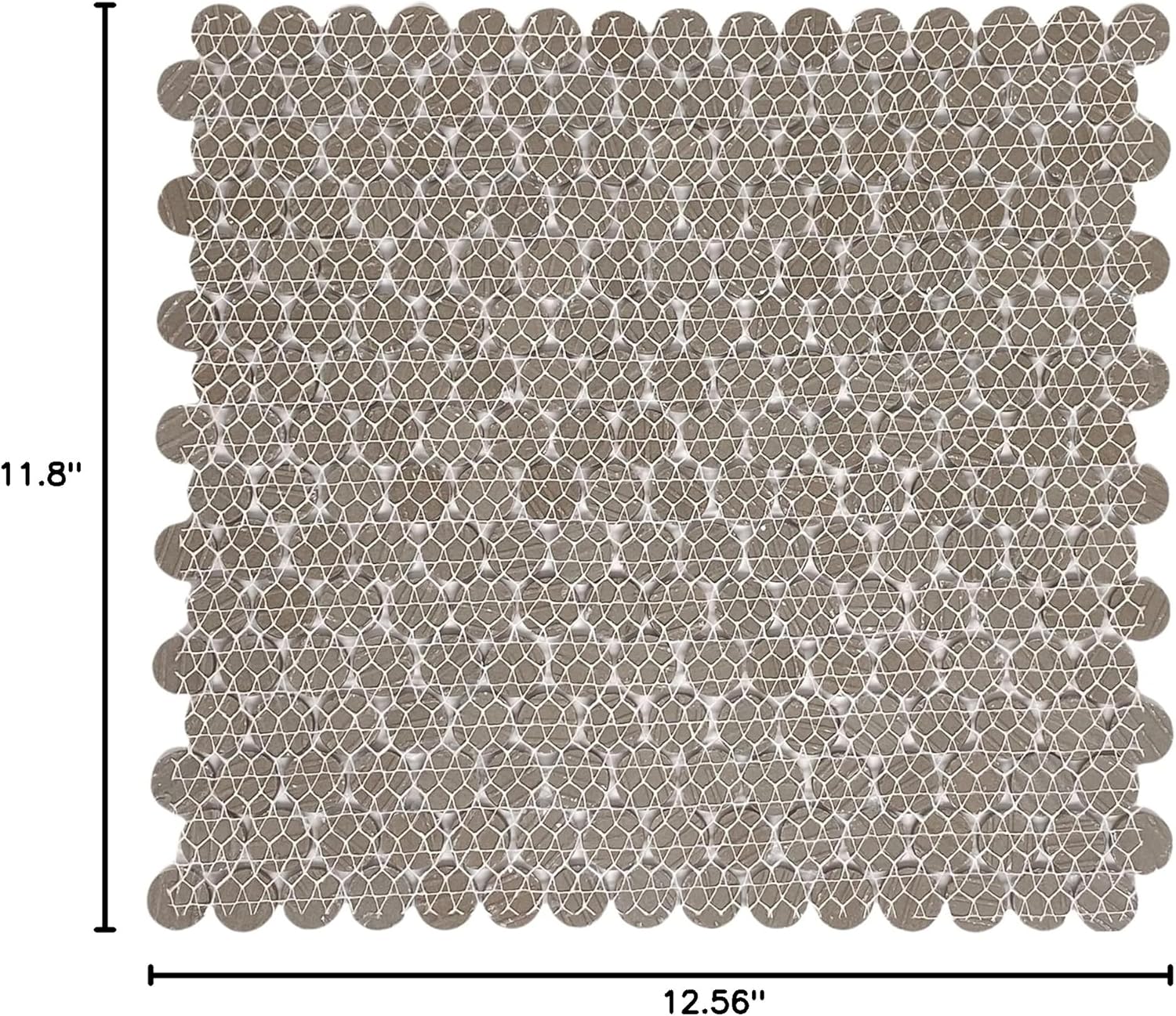 White Penny Round Matte Porcelain Mosaic Tile -  (12x12 sheet)