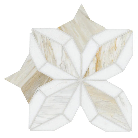 Athena Gold Estrella 10" X 10" Polished Marble Mosaic Floor And Wall Tile by MSI