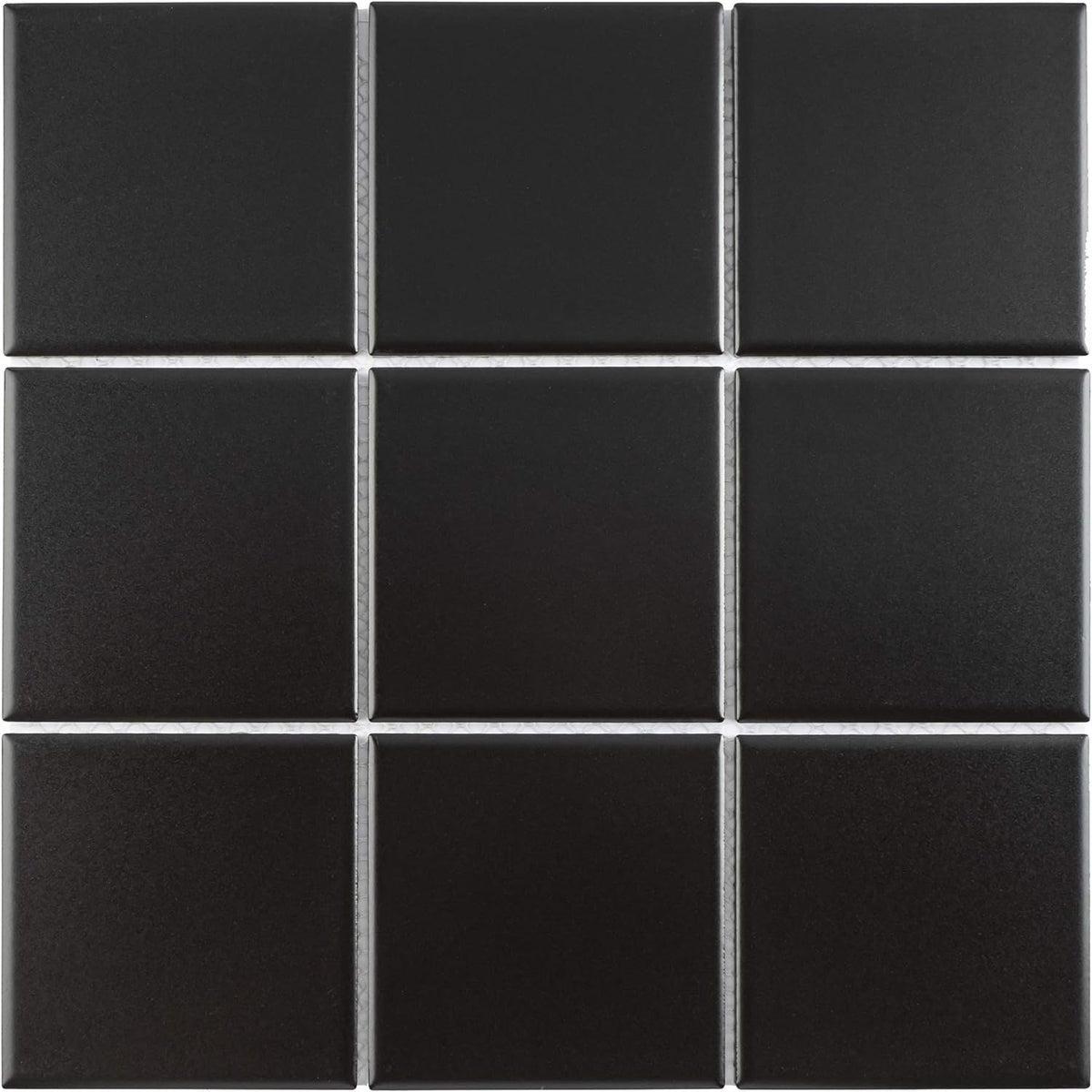 4x4 Square Black Porcelain (Matt Finish) Floor & Wall Tile Mosaic
