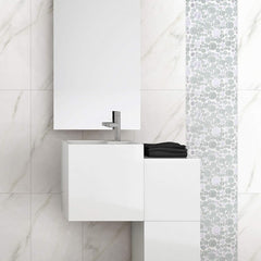 TBUBWG-01 Random Circle Glass Mix Stone Mosaic wall Tile in Mint Green and White