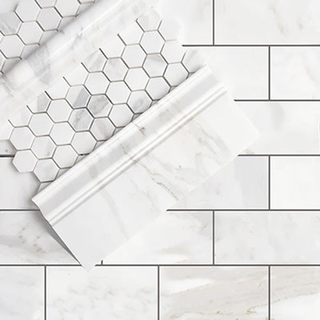 3x6 Calacatta Gold Italian Marble Subway Tile Honed (Matte)