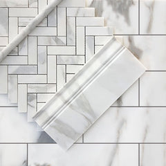4x12 Calacatta Gold Italian Marble Subway Tile Polished (Glossy)
