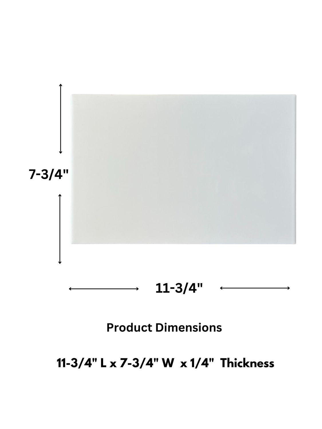 White 8x12 Glossy Ceramic Wall Tile (12 sq. ft. / case - 18 Pieces) for Kitchen backsplash, Bathroom Shower