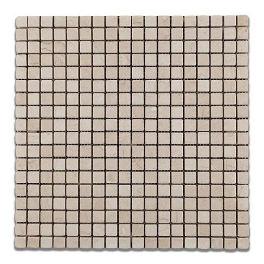 Tenedos Crema Marfil 5/8 x 5/8 Tumbled Mosaic Tile