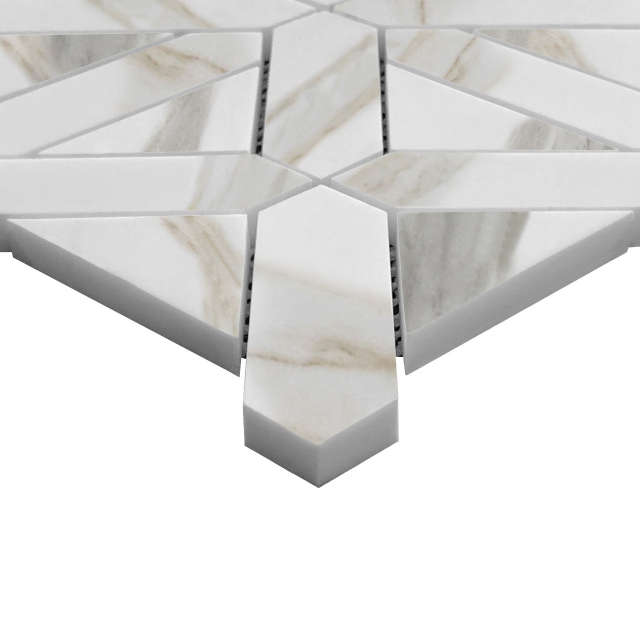 Calacatta Gold Italian Marble Geometrica Mosaic Tile Honed (Matte)