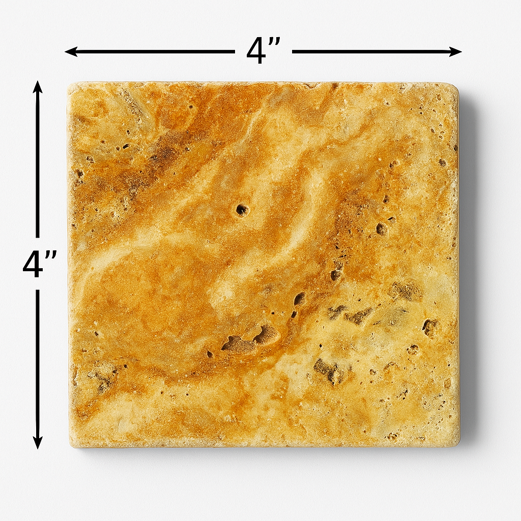 Rustic Multi-Color Natural Stone Wall & Floor Tile – 4 Inch Square Pieces, 9 Tiles per Set