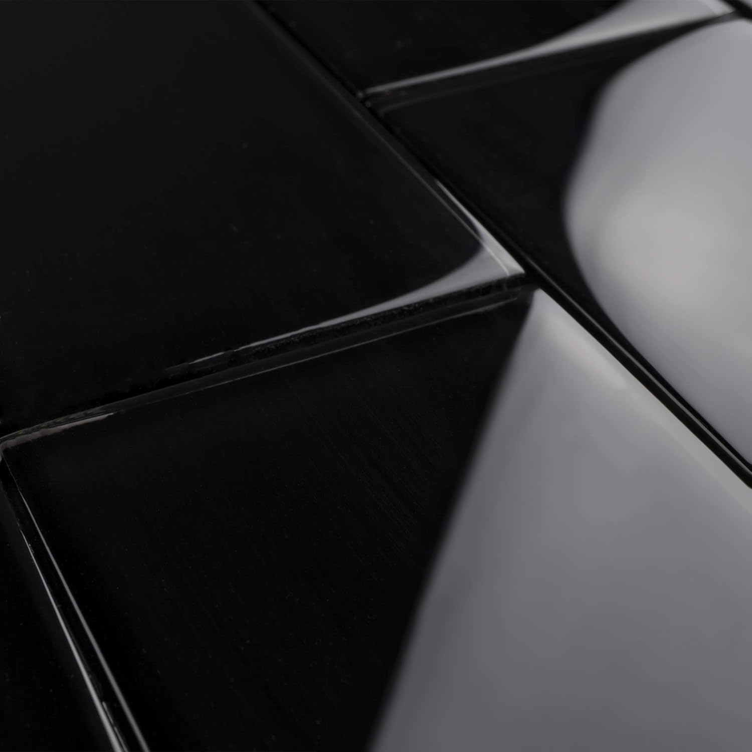 TCSAG-04 3x6 Black Glass Subway Wall Tile -Kitchen and Bath Backsplash