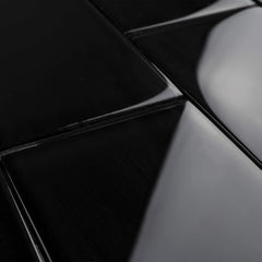 TCSAG-04 3x6 Black Glass Subway Wall Tile -Kitchen and Bath Backsplash