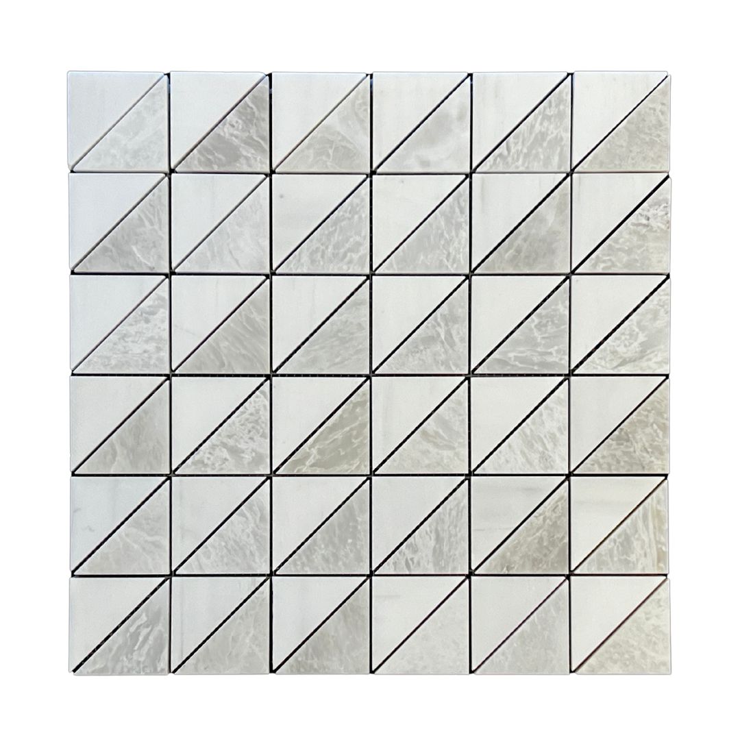 Tenedos HTC173 Nordic Edge Square Marble Mosaic Tile Matte Finish